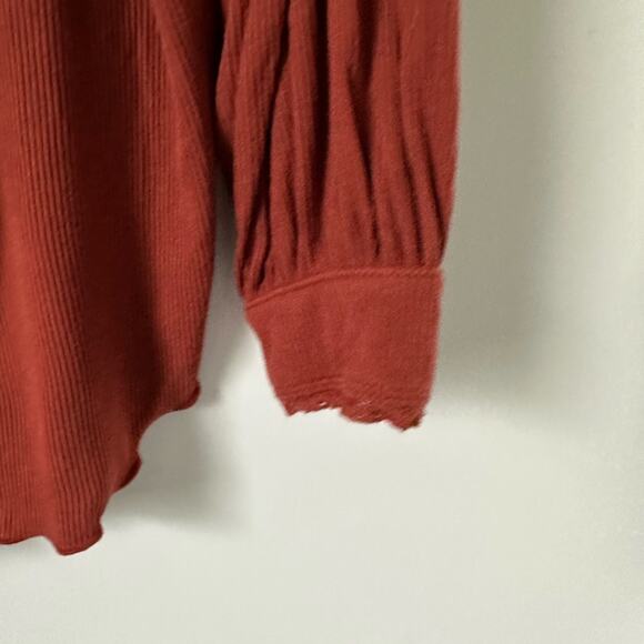 Free People Shimmy Shake Brown Ribbed Long Sleeve Top  size XS - Picture 11 of 11